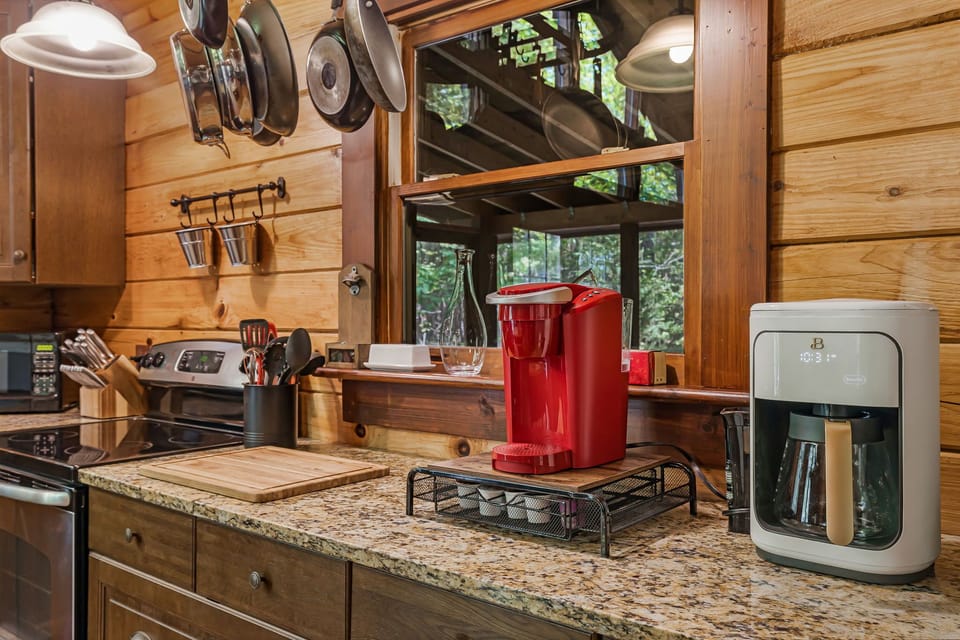 A standard and a Keurig coffee pot available