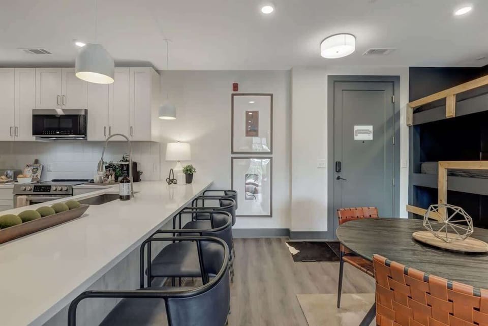 Ample seating at the bar or the dining table.