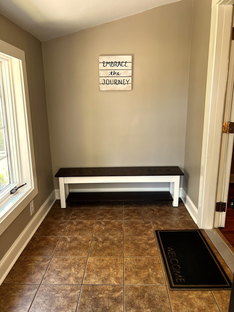Mudroom inside the front porch entrance