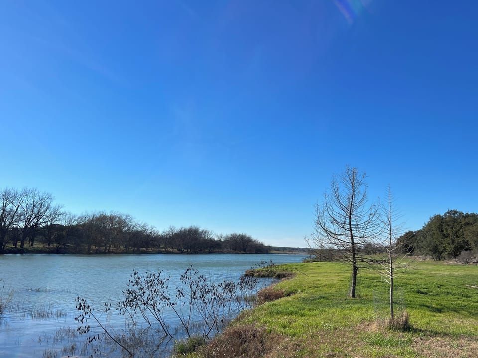 The beautiful Pedernales River is right down a short path from The Silver Diner 