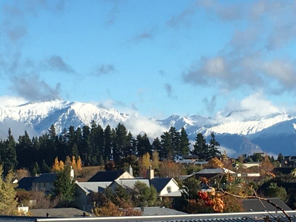 View of Treble Cone Ski-field from the deck