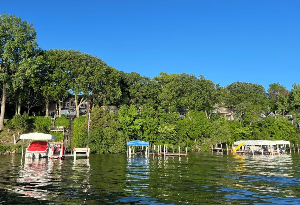 View from the lake (blue hoist cover)
