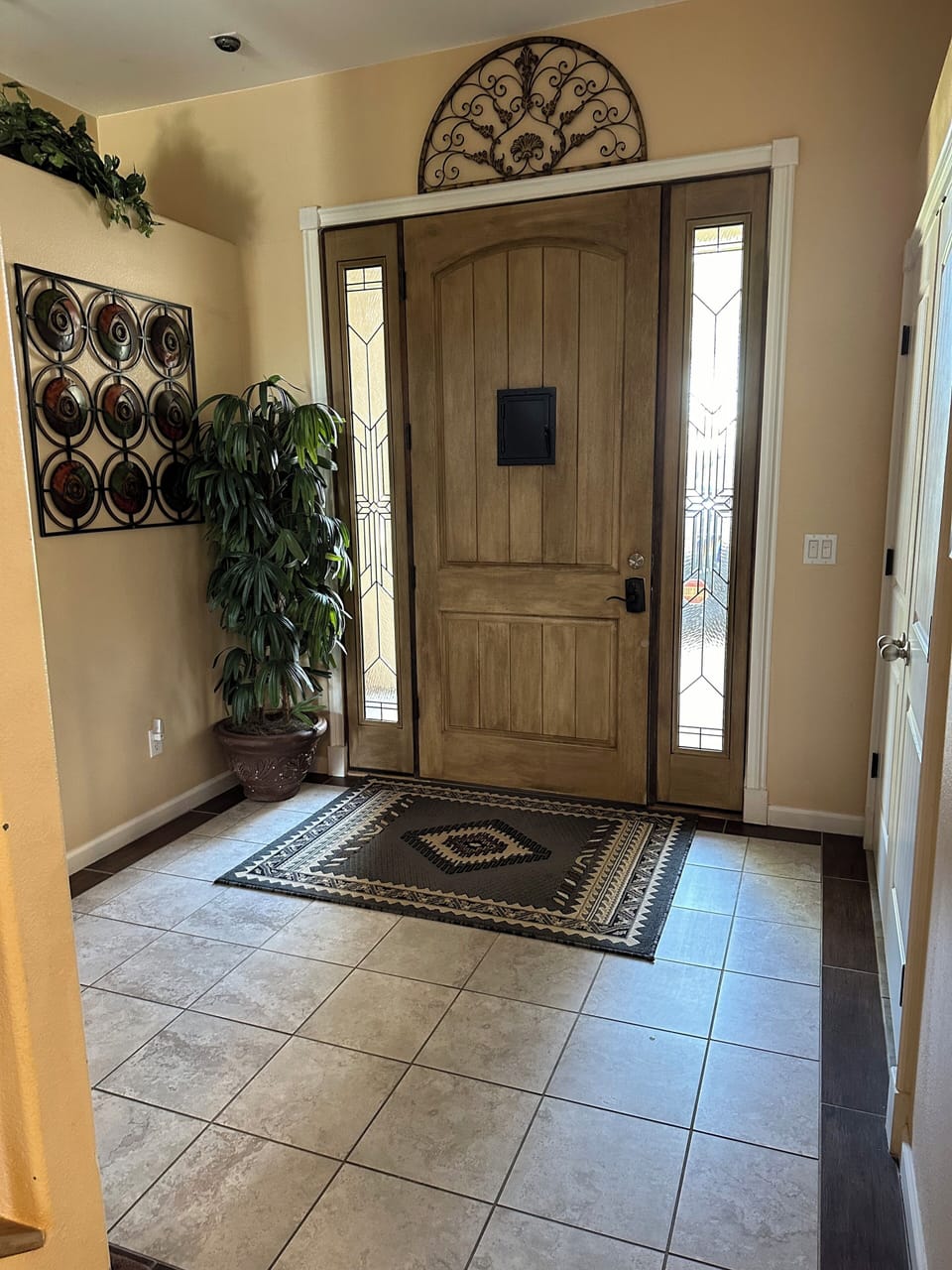 Large front door and foyer