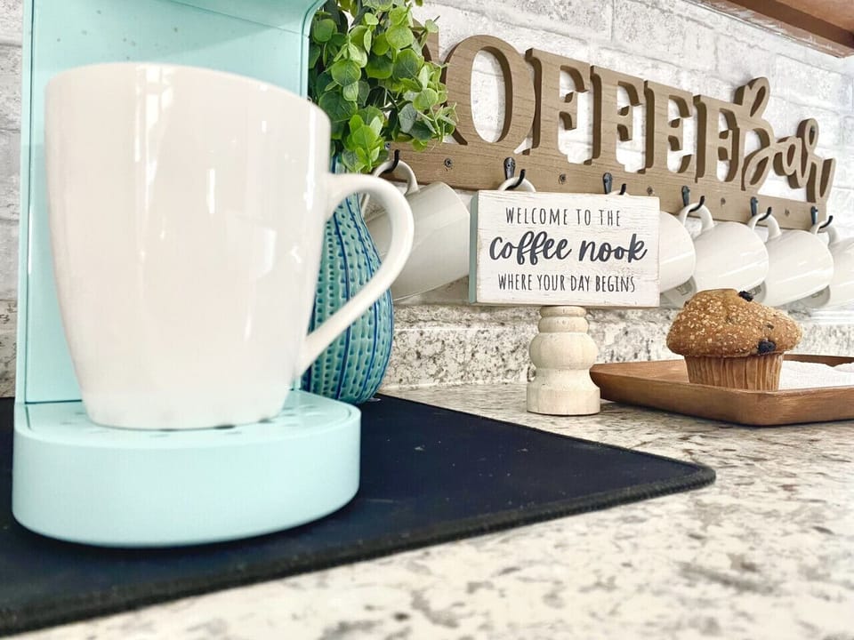 Wake up early? Enjoy a freshly brewed pot of coffee or tea, and take a few quiet moments to yourself before the day begins.