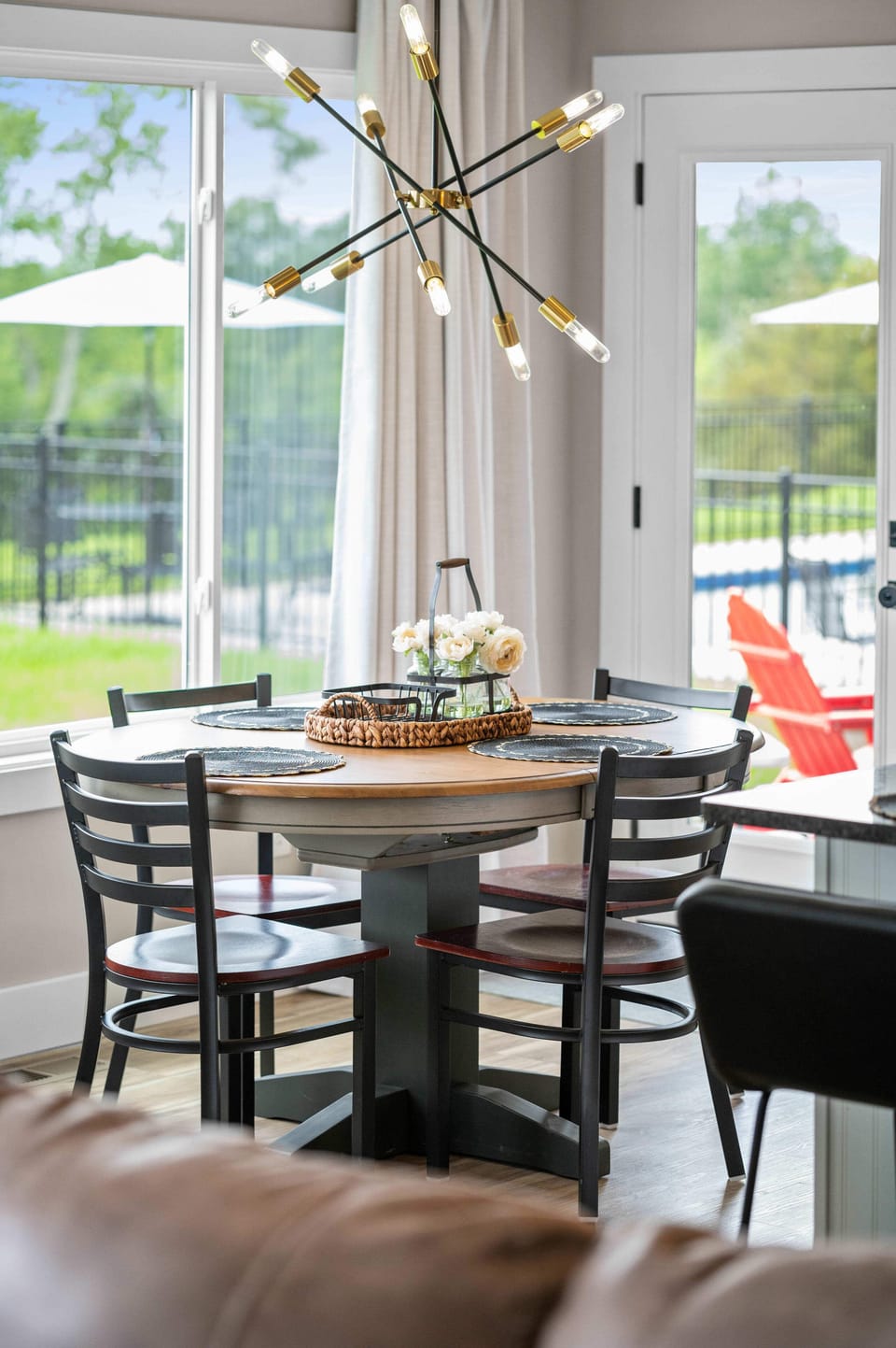 Cozy dining nook with natural light