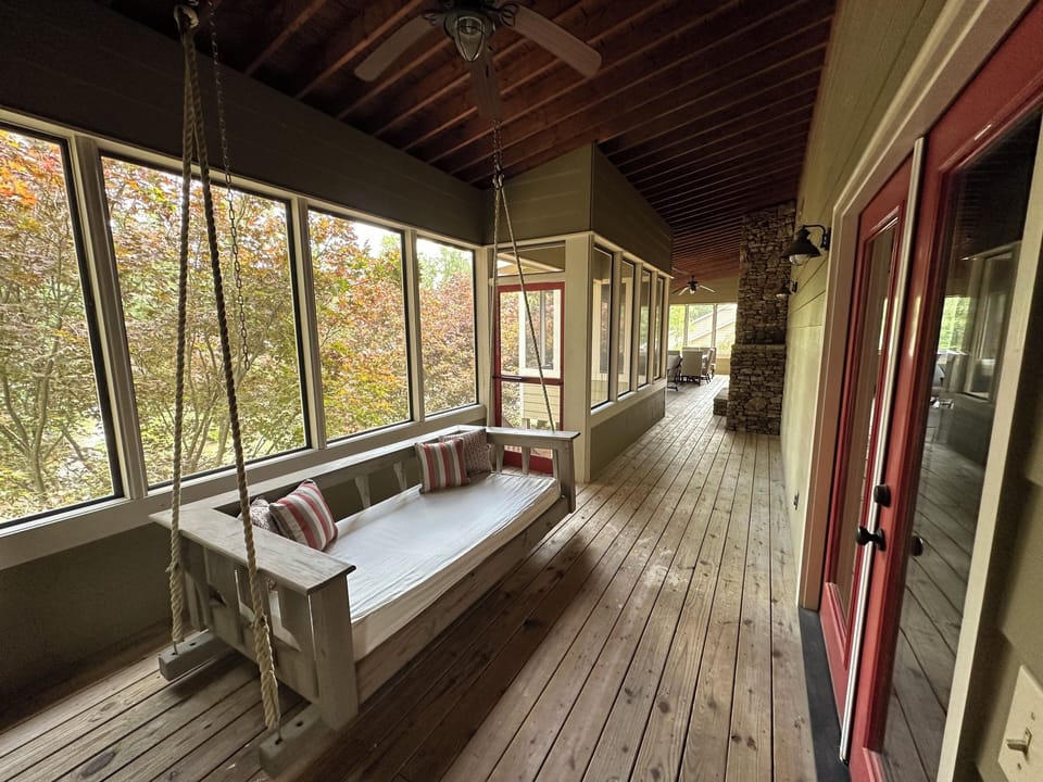 Bed swing outside Master Suite for the perfect afternoon nap