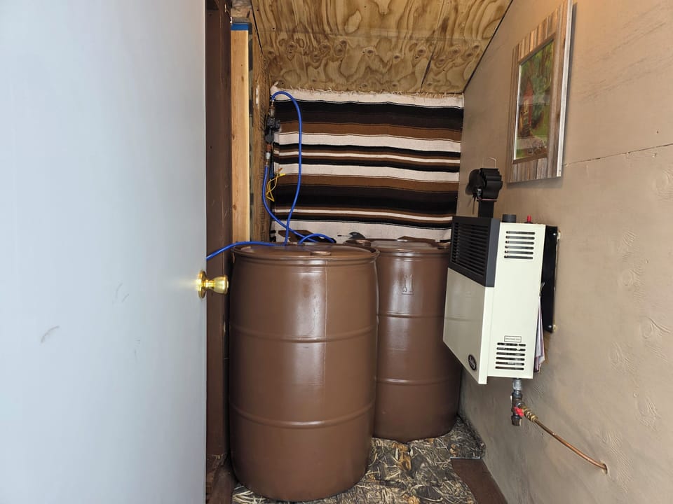 120 gallons of water for showering.