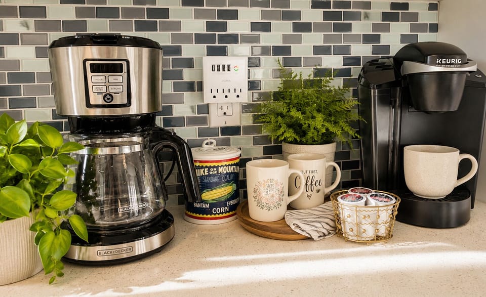 Coffee and Tea station - Keurig and drip coffee machine