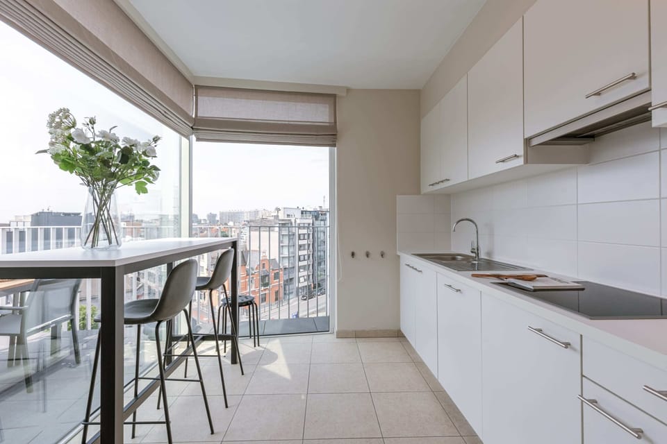 Light filled kitchen with a view