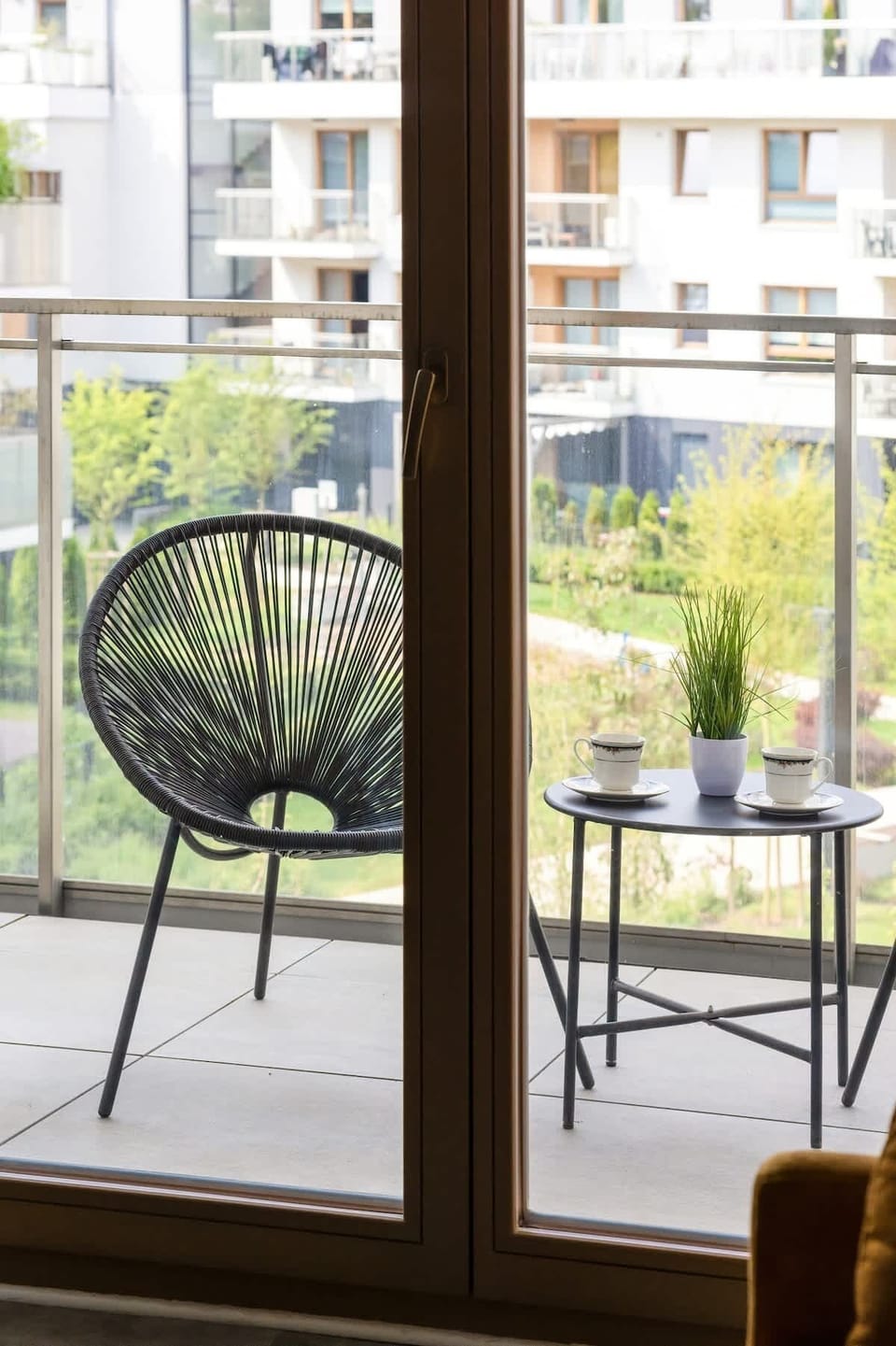 Balcony perfect for drinking coffee or tea. 