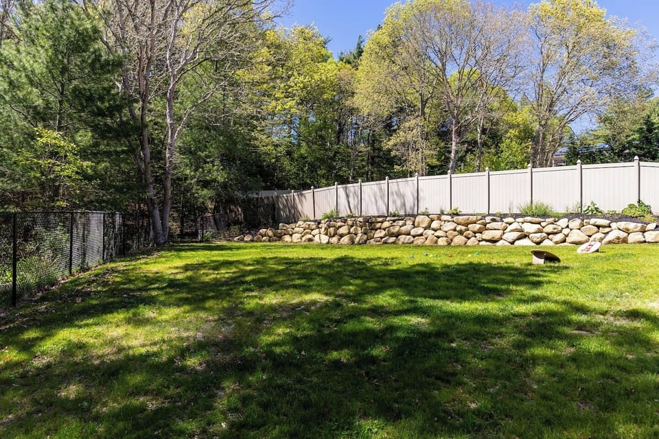 A view of your backyard filled with greeneries and lots of outdoor space.