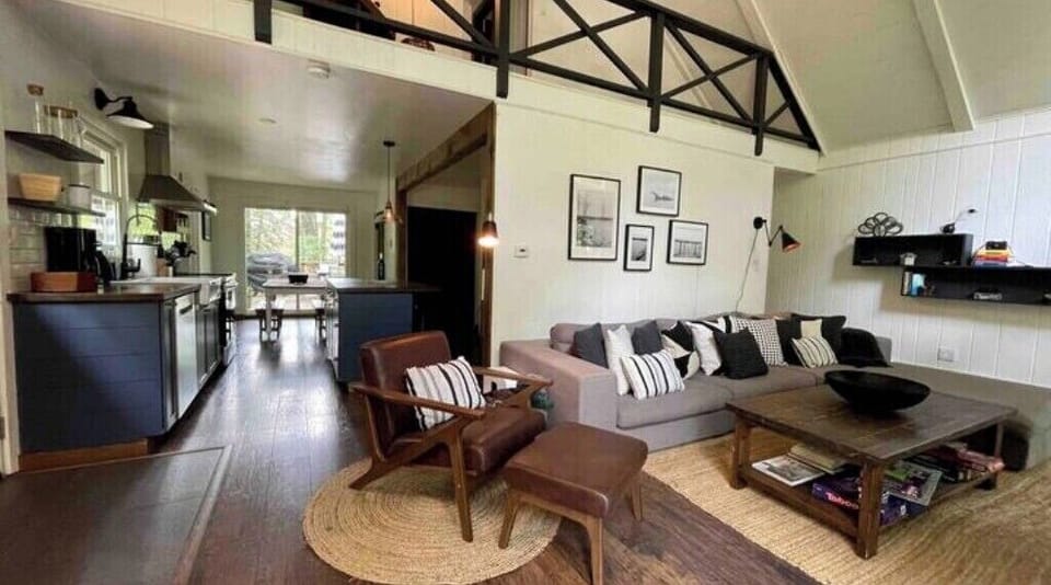 Open concept living, kitchen view