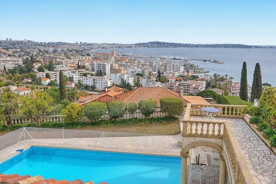 View of the sea and pool