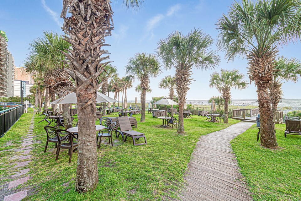 
Sip, sun, and stroll! This palm-lined paradise is your backyard—perfect for morning coffee, lazy afternoons, or a sunset walk straight to the beach.