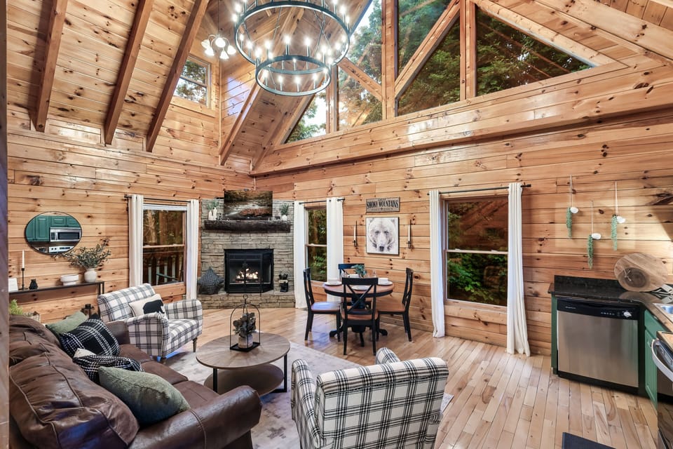 Warm up by the charming fireplace after a day of adventure.