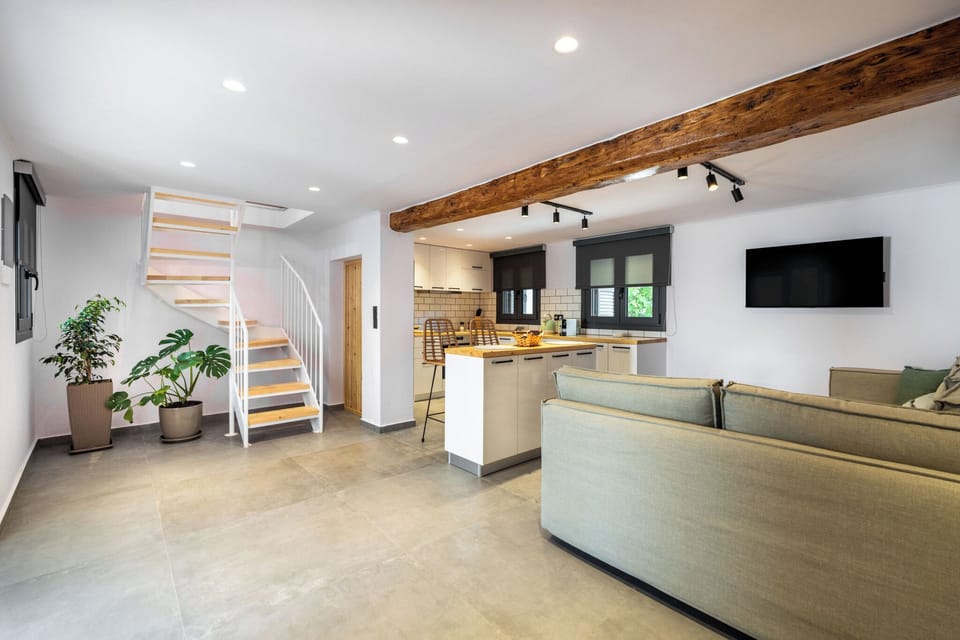 Ground floor open plan  fully equipped kitchen - living area with air condition