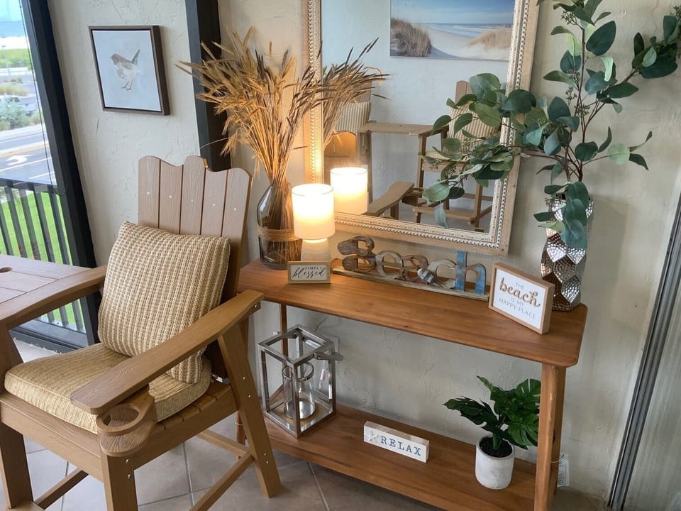 Lanai with beach views