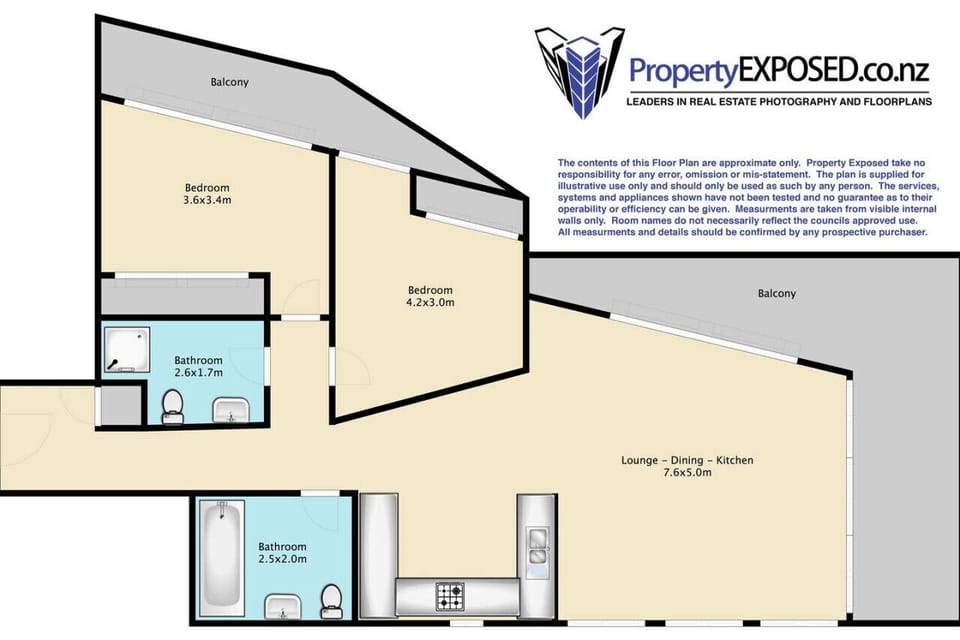 Clear apartment floor plan provided.