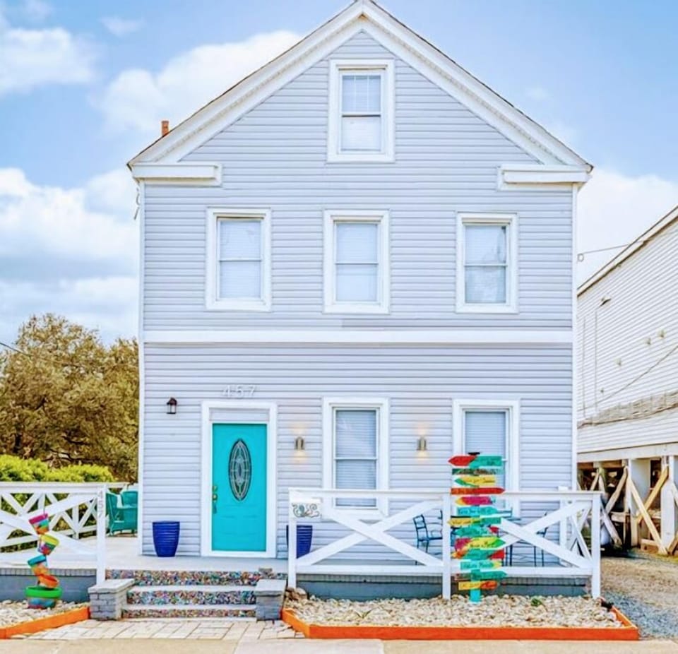 in the front of the house