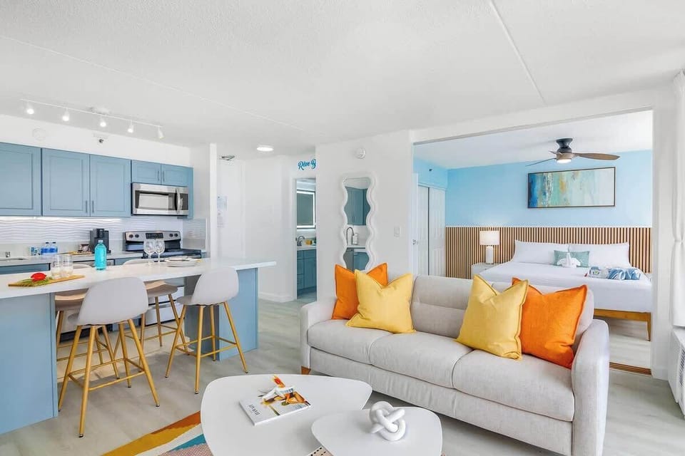 The living and dining areas are perfect for relaxation and cooking sessions.