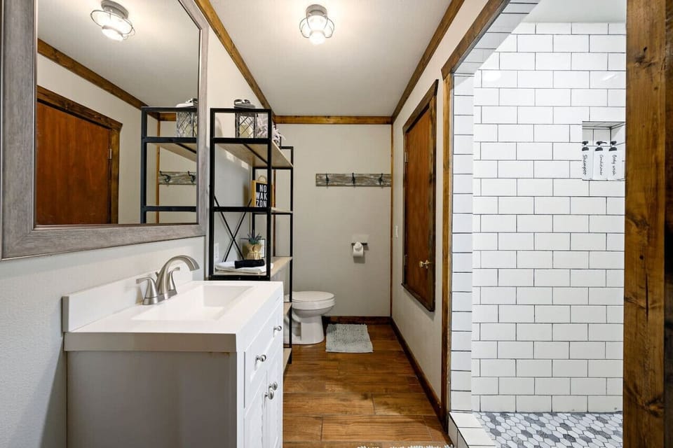 Escape to serenity in our beautifully designed bathroom.