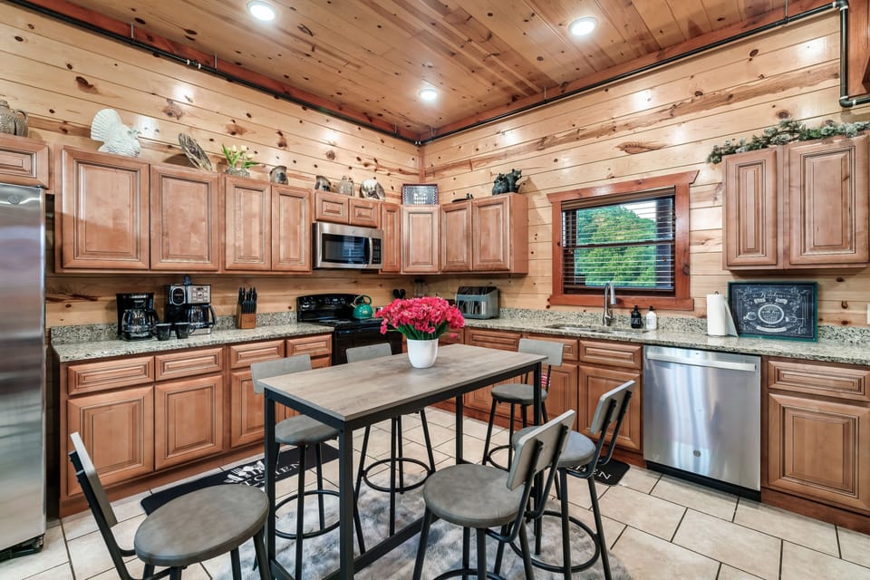 Enjoy a fully-stocked kitchen with extra touches like spices and filtered water.