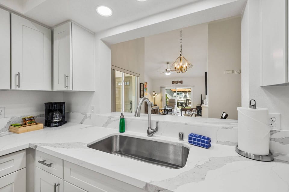Kitchen Overlooks the Dining Room