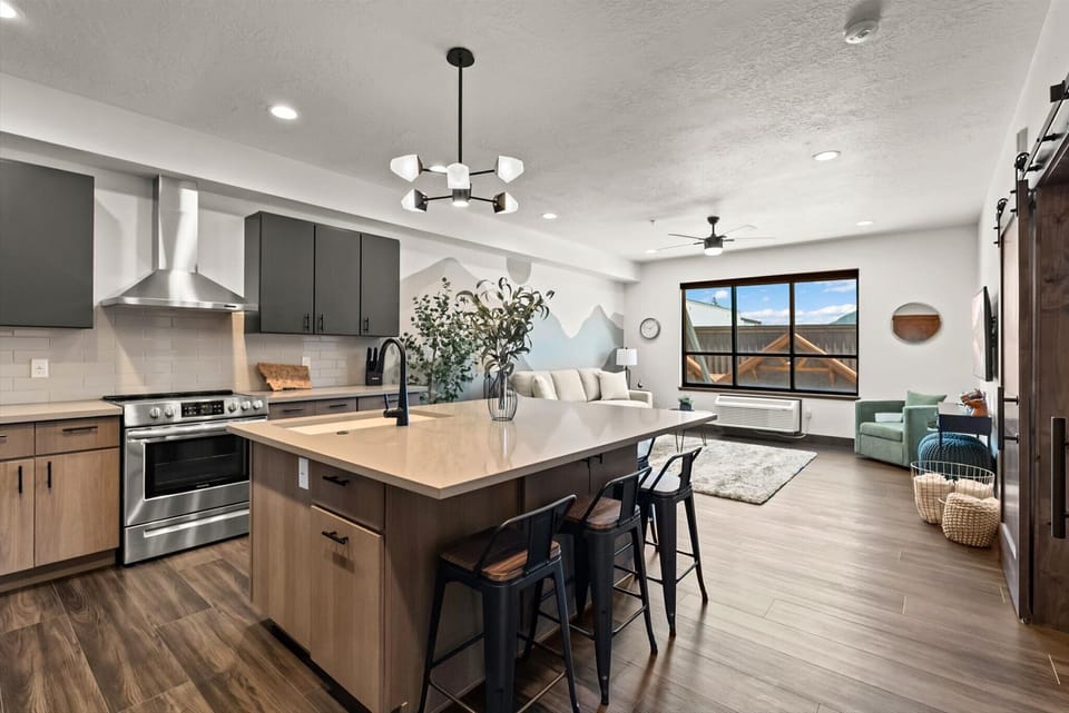 The fully stocked kitchen includes everything you need to feel right at home