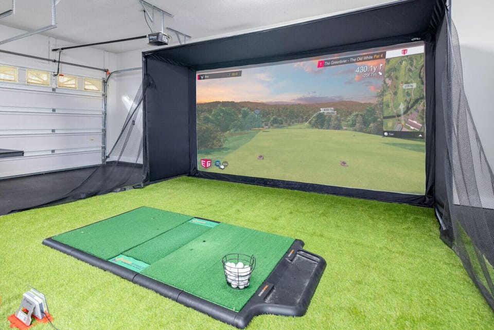 Indoor Golf Simulator For Lefties & Righties - Course, Range, Closest to Pin Games