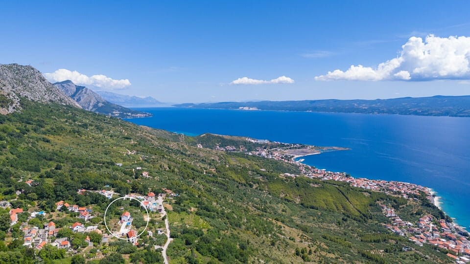 Breathtaking views of the sea and islands to the south and the summits of the mountains