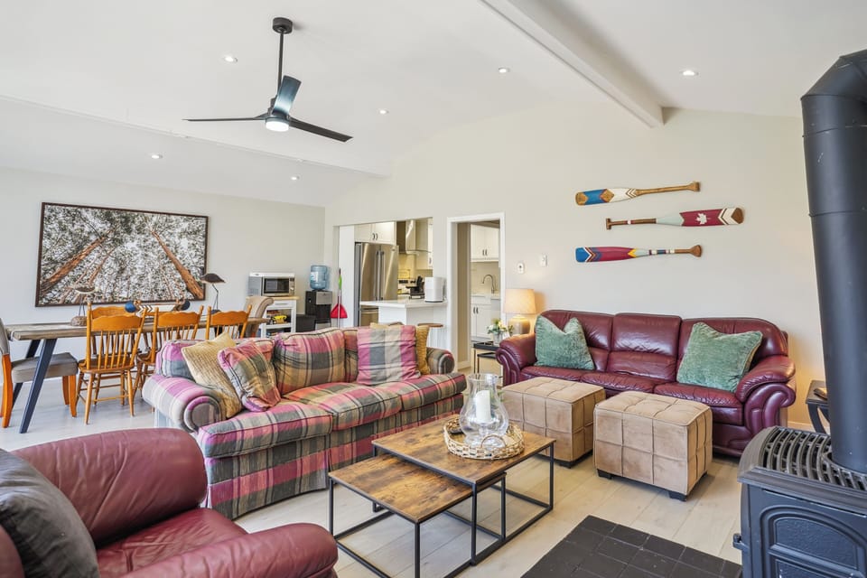 The open layout seamlessly connects to the kitchen.
