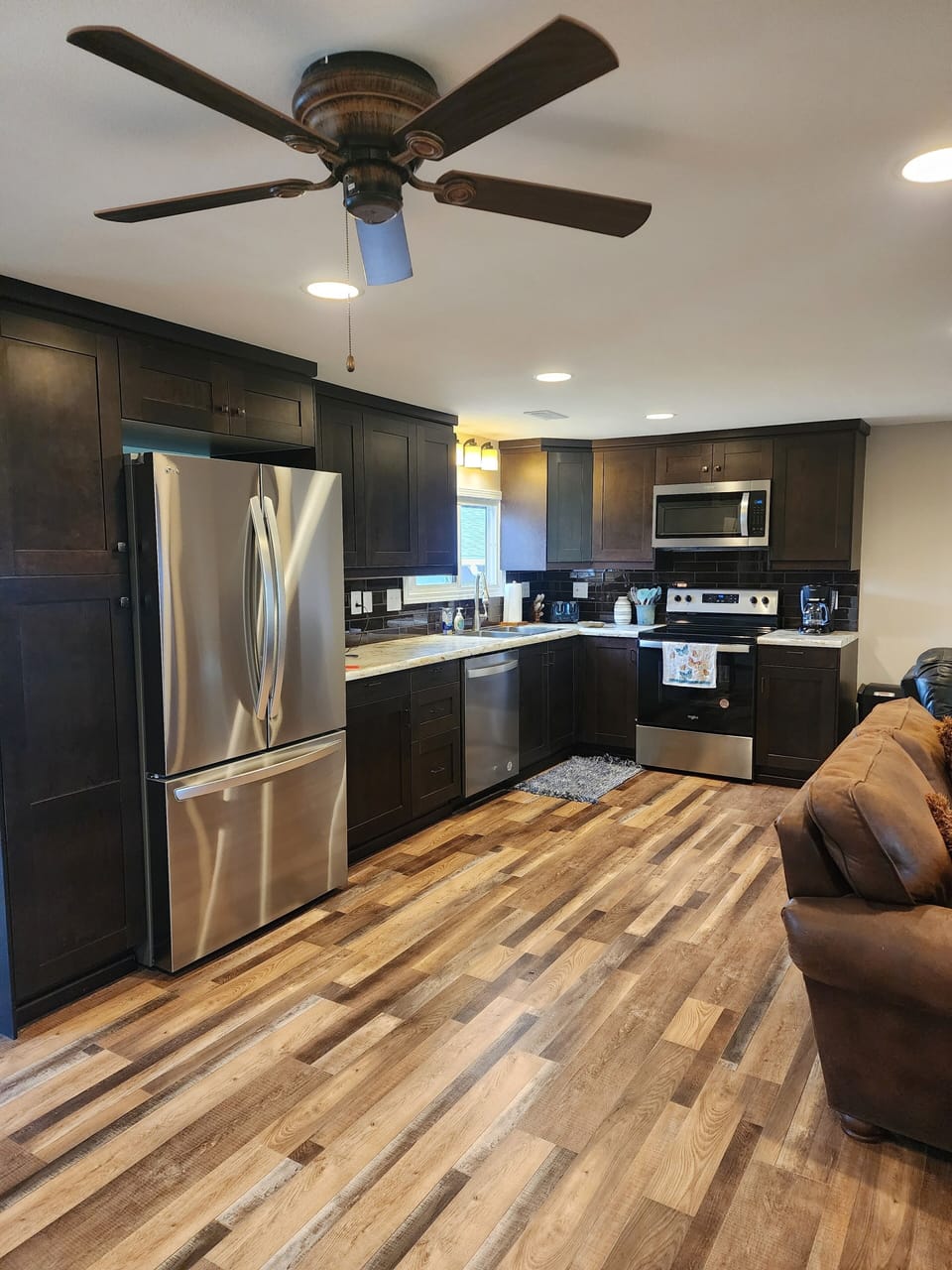Ceiling fans throughout