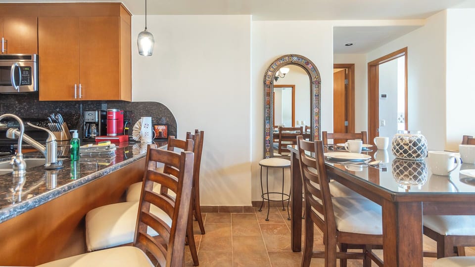 Extra seating at the kitchen counter.