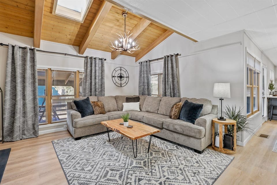 Large sofa at living room.