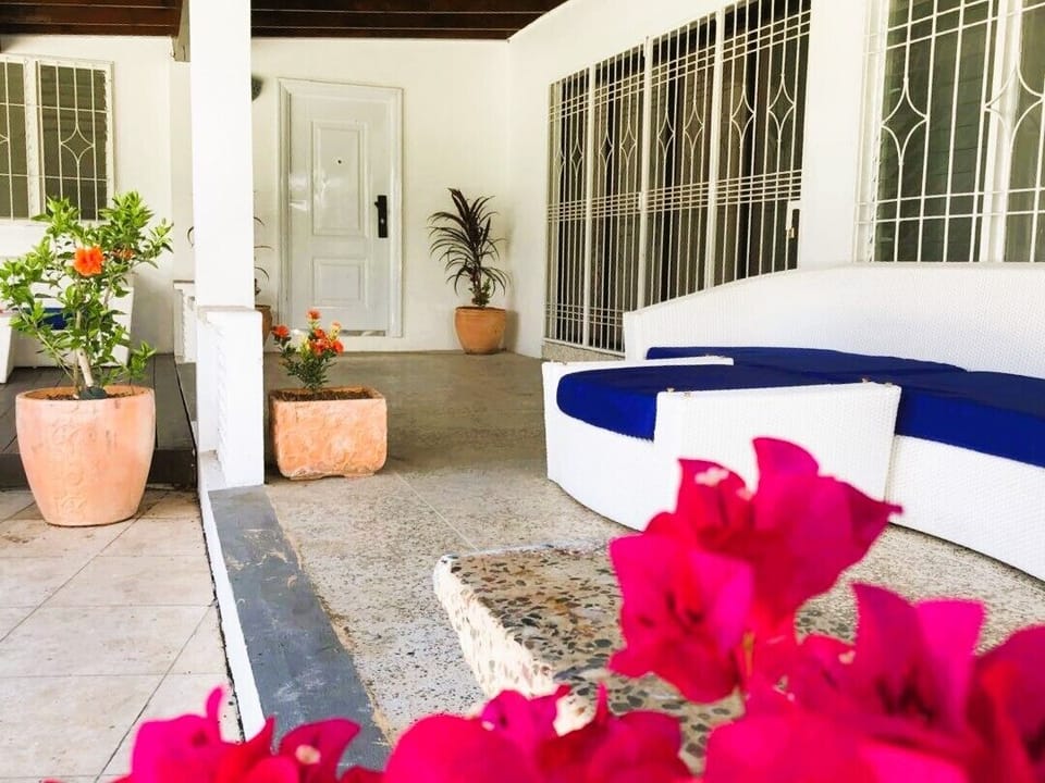 Main entry to the Villa via the verandah.