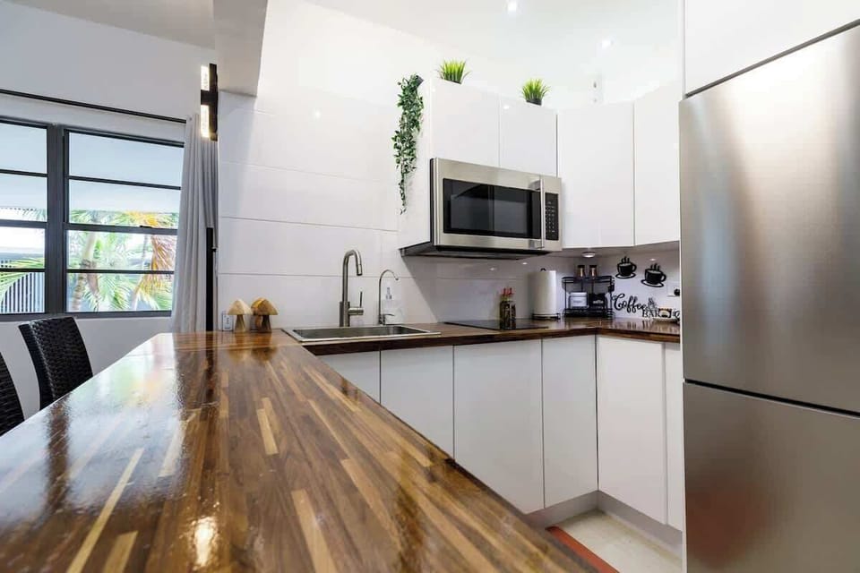 Fully stocked kitchen with everything you need for your stay!
