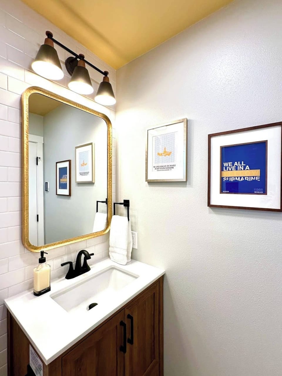 Spa like bathroom with heated tile floors, linens and toiletries.