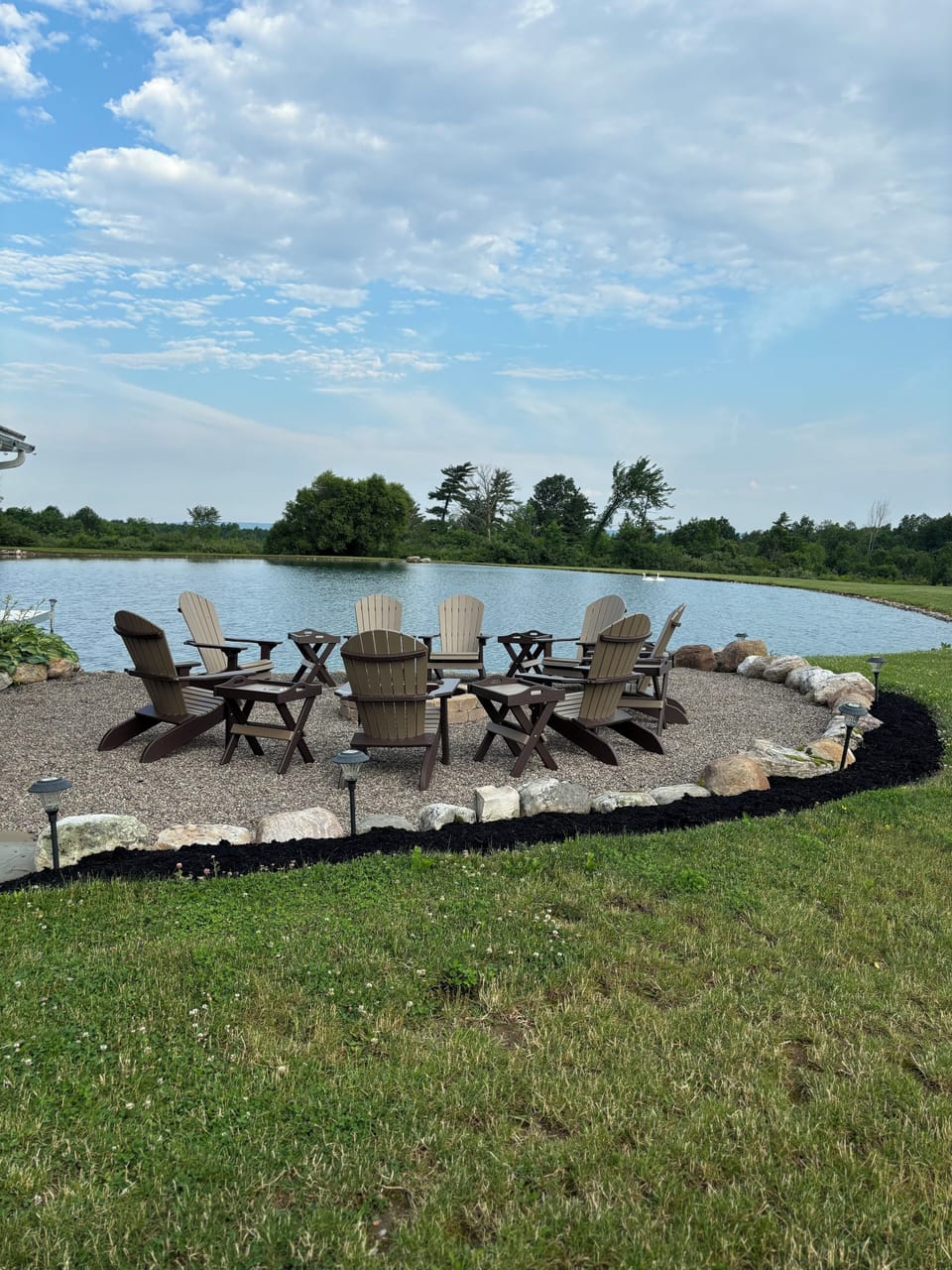 firepit at the pond and pavilion
