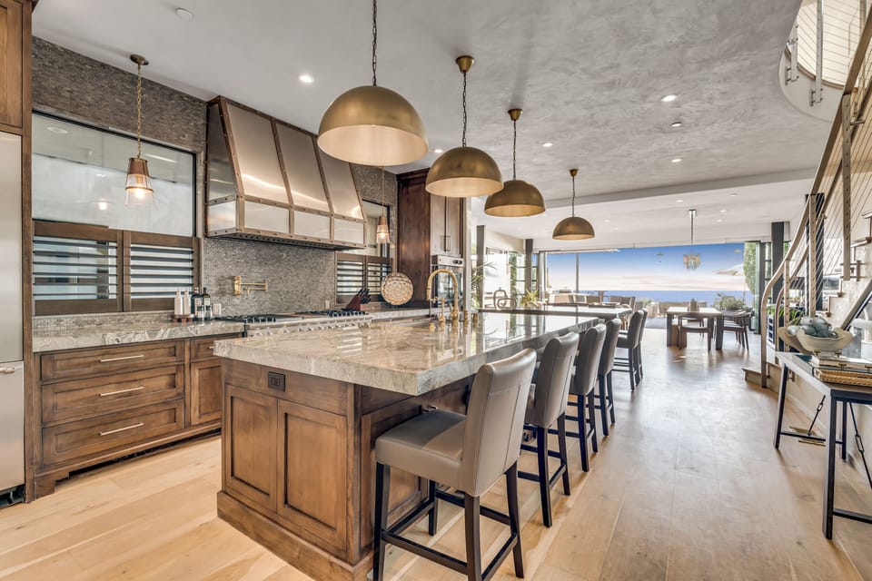 Chef's Kitchen - Viking Range, Four Under-Counter Fridges 