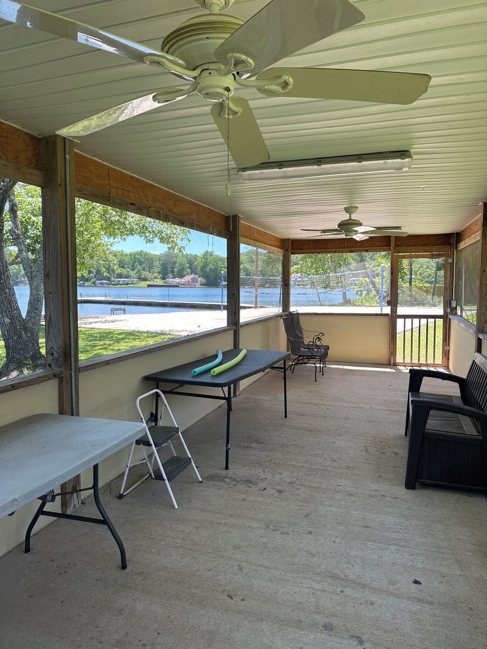 screened in pavilion for guest use at the lake!