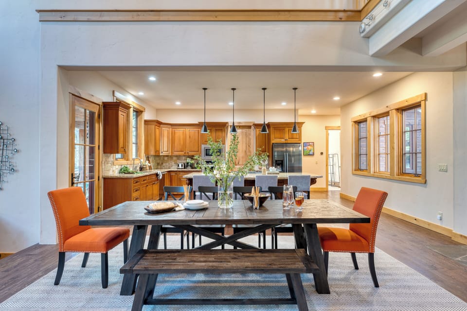 Beautifully set dining area.