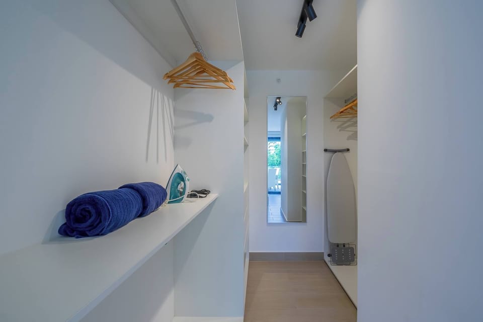 Functional hallway with space for suitcases