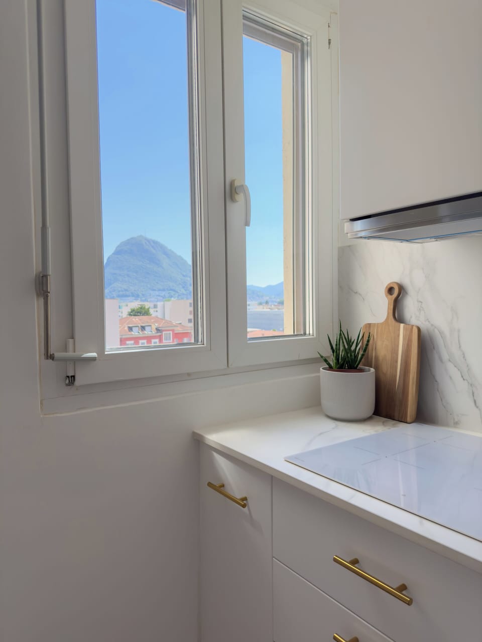 Kitchen with view of Mt. Salvatore. 