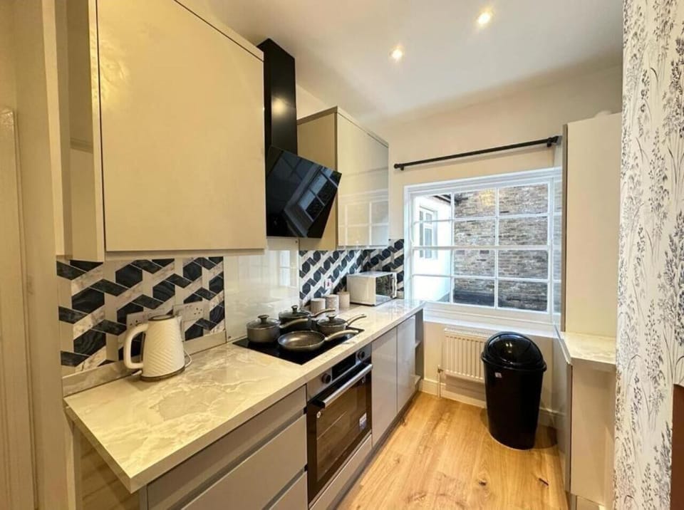 This photo represents the kitchen of the flat. 