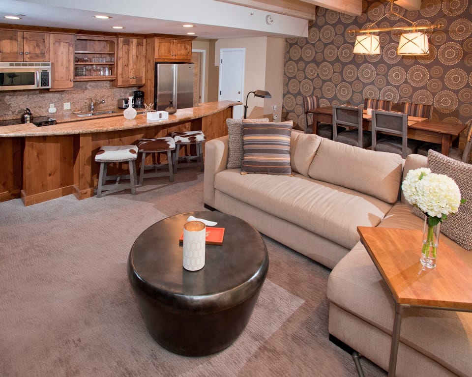 Unwind on the comfortable sofa.