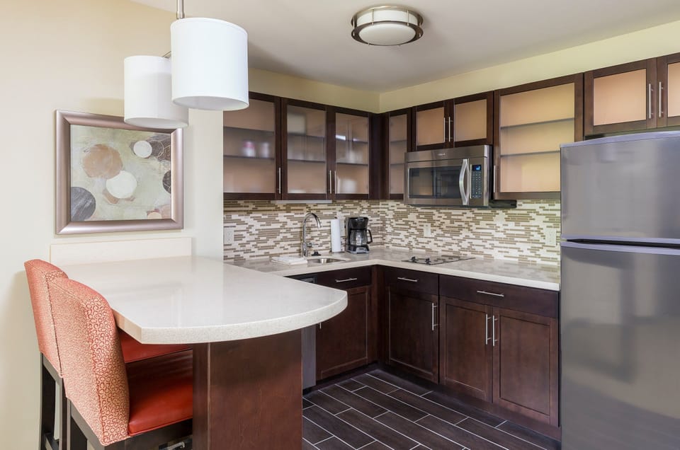 Prepare a small meal in your kitchenette.