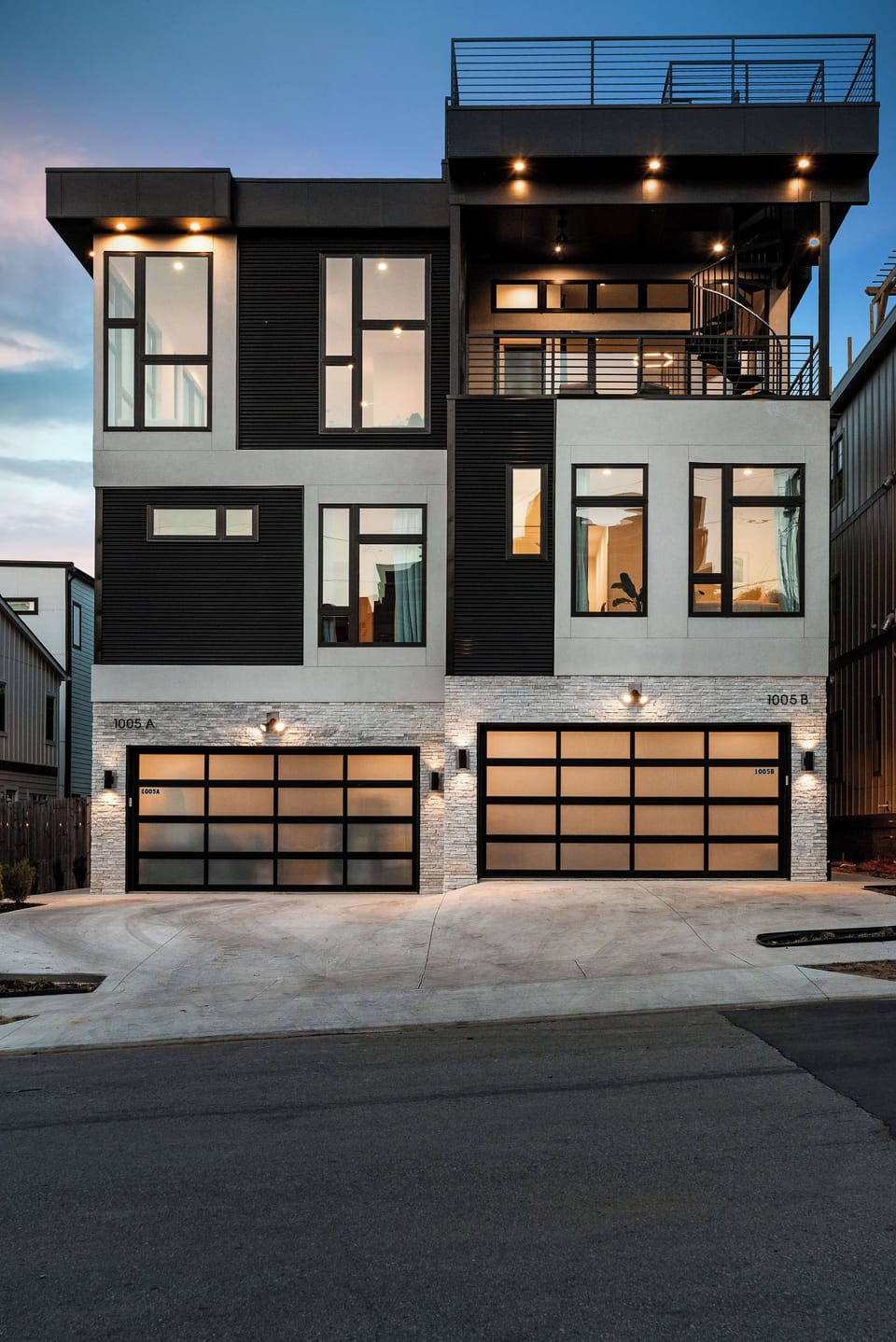Located on the right side! 3 stories with a rooftop deck. 5 bedrooms, 5.5 bath