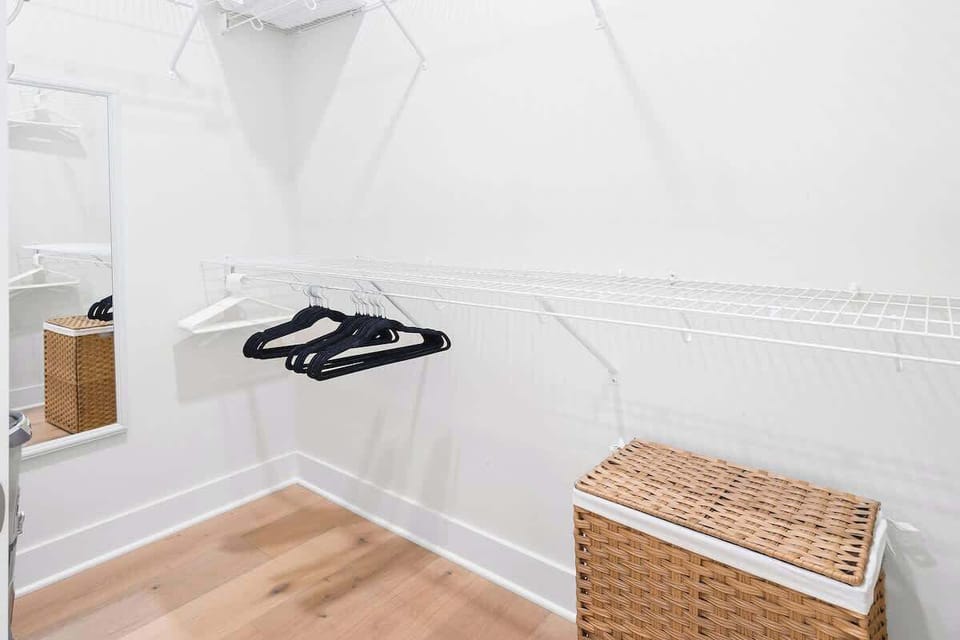 Bedroom features a large walk-in closet.