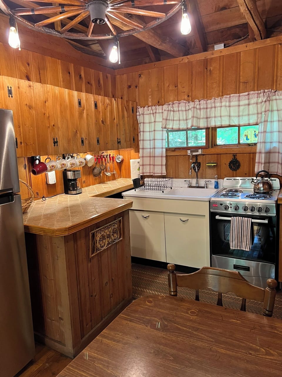 Kitchen sink is original cabin antique