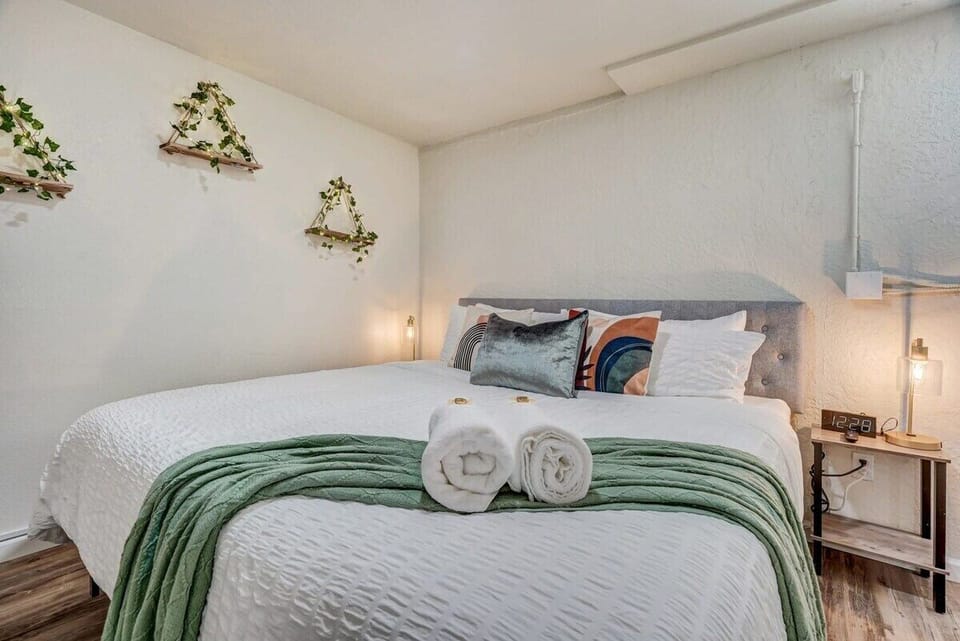 Our luxurious king master bedroom! A great place to unwind after a long day of exploring.